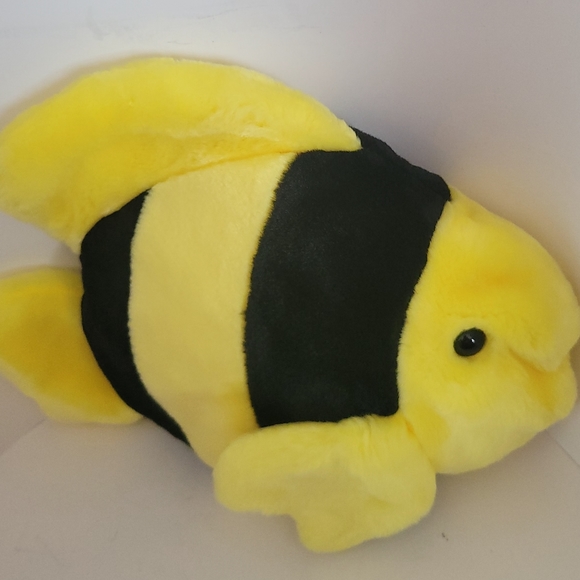 Ty Beanie Buddies Yellow Black Angel Fish Plush Stuffed Animal 11 Inch 1998 - Picture 1 of 4